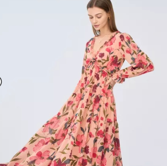 NWT Cupshe's Floral Ruffled Maxi Dress - Picture 2 of 6
